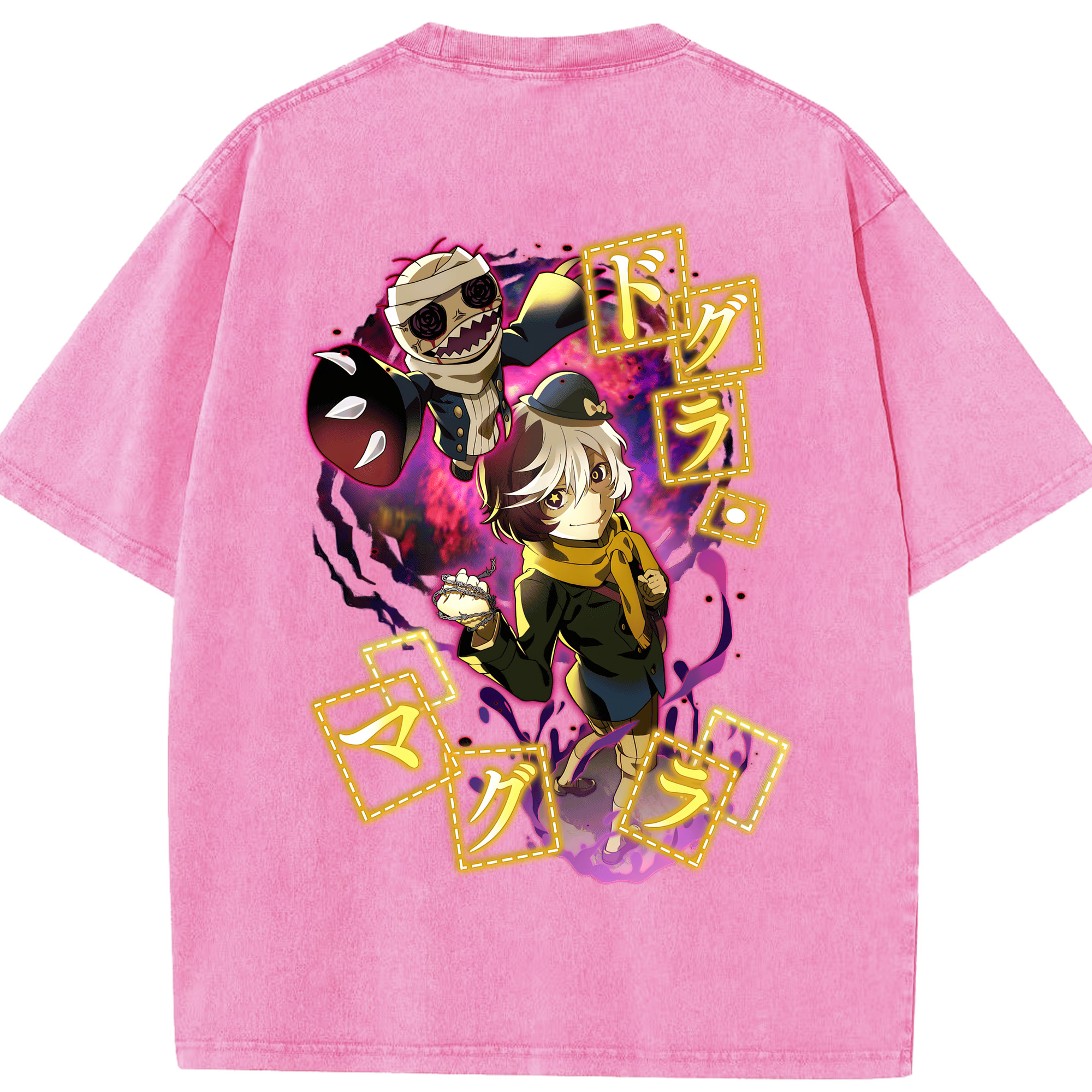 （画像用） 文豪ストレイドッグス Bungo Stray Dogs 綿100% ヴィンテージ風 半袖Tシャツ（背面プリント）